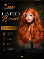 Copper Ginger Layered Bounce – 20” | 300g | 5x5 Closure - Image 2