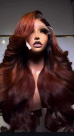 Mahogany Brown Bounce Wig – 22” | 300g | 5x5 Closure