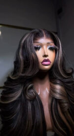 Mocha Highlight Bounce Wig – 22” | 300g | 5x5 Closure - Image 2