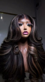 Mocha Highlight Bounce Wig – 22” | 300g | 5x5 Closure - Image 4