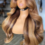 Caramel Mocha Highlight Bounce Wig – 22” | 400g | 5x5 Closure