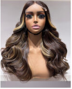 Mocha Blonde Dimension Bounce Curls – Premium Single Donor Vietnamese Hair | 5x5 Closure | 18"