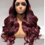 Burgundy Wine Bounce Curls – Premium Single Donor Vietnamese Hair | 5x5 Closure | 24"