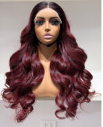 Burgundy Wine Bounce Curls – Premium Single Donor Vietnamese Hair | 5x5 Closure | 24"