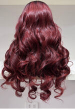 Burgundy Wine Bounce Curls – Premium Single Donor Vietnamese Hair | 5x5 Closure | 24" - Image 2